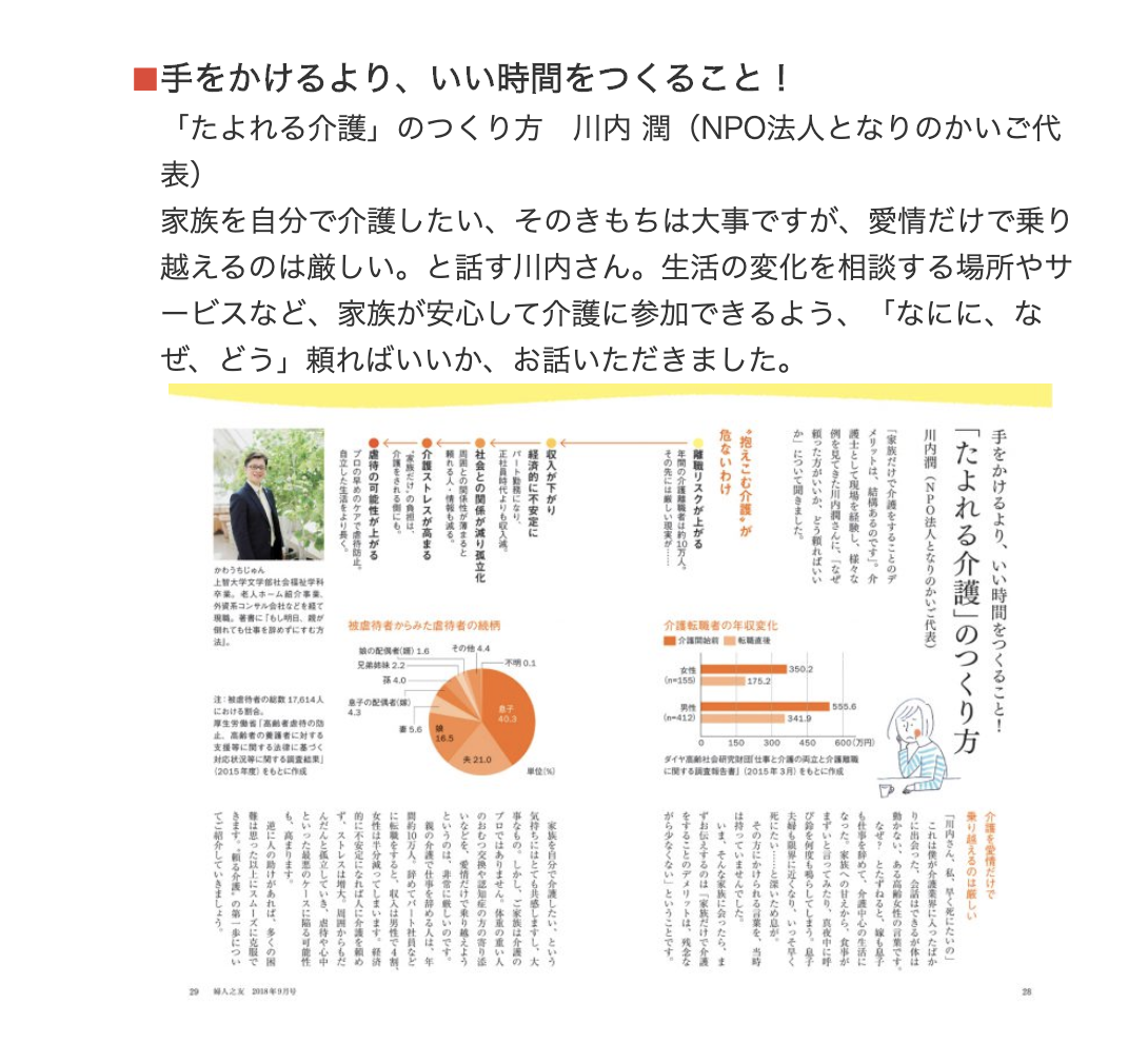 婦人之友9月号『手をかけるより、いい時間をつくること！』