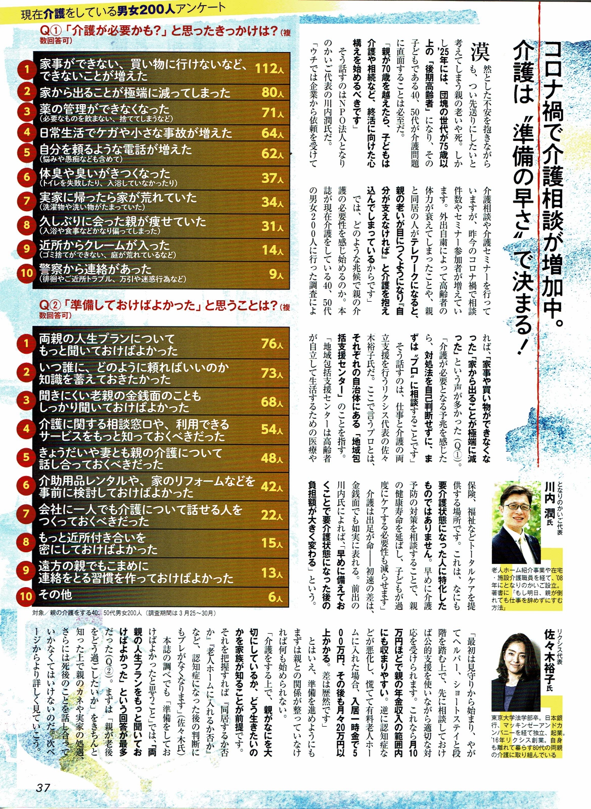 週刊SPA！『コロナ禍で介護相談が増加中。介護は“準備の早さ”で決まる！』